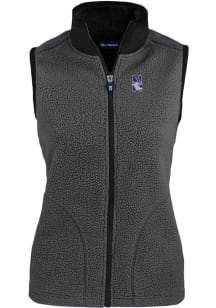 Cutter and Buck Northwestern Wildcats Womens Grey Cascade Sherpa Vest
