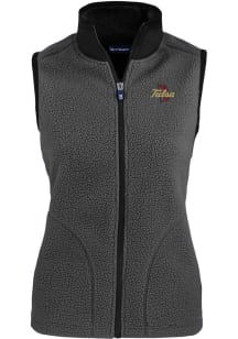 Cutter and Buck Tulsa Golden Hurricane Womens Grey Cascade Sherpa Vest