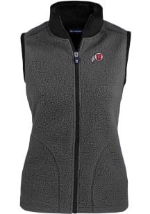 Cutter and Buck Utah Utes Womens Grey Cascade Sherpa Vest