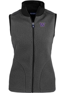 Cutter and Buck Washington Huskies Womens Grey Cascade Sherpa Vest