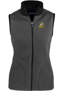 Cutter and Buck Oregon Ducks Womens Grey Cascade Sherpa Vest