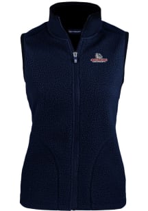 Cutter and Buck Gonzaga Bulldogs Womens Navy Blue Cascade Sherpa Vest