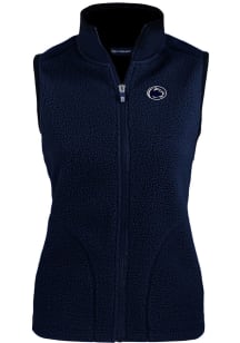 Cutter and Buck Penn State Nittany Lions Womens Navy Blue Cascade Sherpa Vest