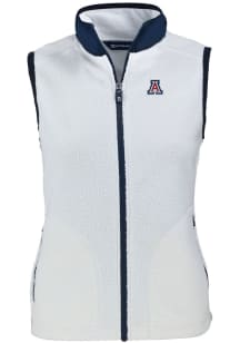 Cutter and Buck Arizona Wildcats Womens White Cascade Sherpa Vest