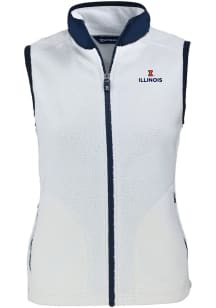 Cutter and Buck Illinois Fighting Illini Womens White Cascade Sherpa Vest