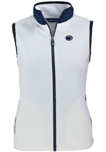 Cutter and Buck Penn State Nittany Lions Womens Grey Cascade Sherpa Vest