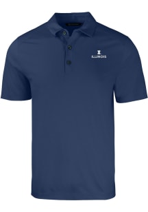 Cutter and Buck Illinois Fighting Illini Navy Blue Forge Big and Tall Polo