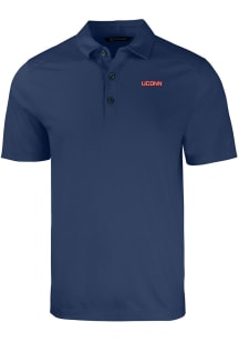 Cutter and Buck UConn Huskies Navy Blue Wordmark Forge Eco Stretch Big and Tall Polo