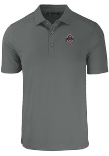 Cutter and Buck Ohio State Buckeyes Grey Solid Forge Eco Stretch Big and Tall Polo