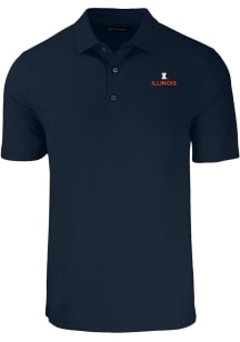 Cutter and Buck Illinois Fighting Illini Navy Blue Forge Big and Tall Polo
