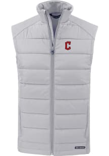Cutter and Buck Cleveland Guardians Mens Charcoal C Logo Evoke Sleeveless Jacket