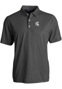 Cutter and Buck Michigan State Spartans Black Pike Symmetry Big and Tall Polo