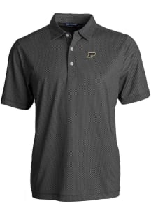 Cutter and Buck Purdue Boilermakers Black Pike Symmetry Big and Tall Polo