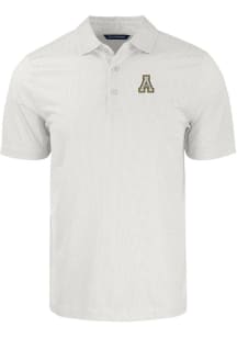 Cutter and Buck Appalachian State Mountaineers White Pike Symmetry Big and Tall Polo