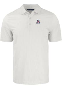 Cutter and Buck Arizona Wildcats White Pike Symmetry Big and Tall Polo