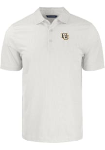 Cutter and Buck Marquette Golden Eagles White Pike Symmetry Big and Tall Polo
