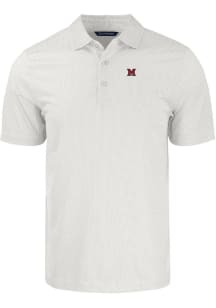 Cutter and Buck Miami RedHawks White Pike Symmetry Big and Tall Polo