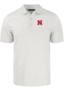 Cutter and Buck Nebraska Cornhuskers White Pike Symmetry Big and Tall Polo