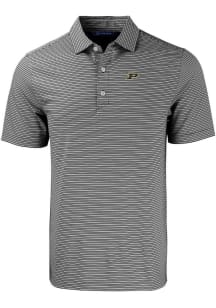 Cutter and Buck Purdue Boilermakers Black Forge Double Stripe Big and Tall Polo