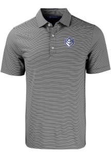Cutter and Buck Saint Louis Billikens Black Forge Double Stripe Big and Tall Polo