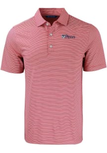 Cutter and Buck Pennsylvania Quakers Red Forge Double Stripe Big and Tall Polo