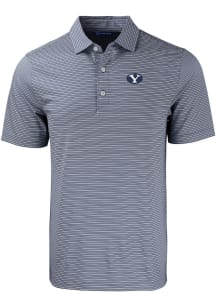 Cutter and Buck BYU Cougars Navy Blue Forge Double Stripe Big and Tall Polo