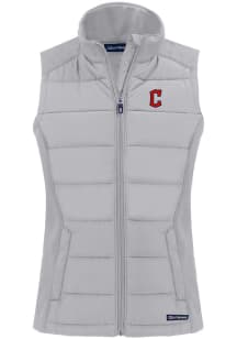 Cutter and Buck Cleveland Guardians Womens Charcoal C Logo Evoke Vest