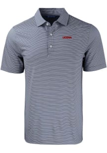 Cutter and Buck UConn Huskies Navy Blue Wordmark Forge Double Stripe Big and Tall Polo