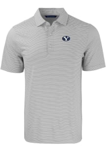 Cutter and Buck BYU Cougars Grey Forge Double Stripe Big and Tall Polo