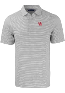 Cutter and Buck Houston Cougars Grey Forge Double Stripe Big and Tall Polo