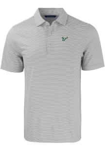 Cutter and Buck South Florida Bulls Grey Forge Double Stripe Big and Tall Polo