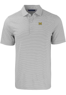 Cutter and Buck Michigan Wolverines Grey Forge Double Stripe Big and Tall Polo