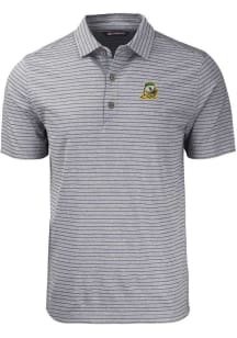 Cutter and Buck Oregon Ducks Black Forge Heather Stripe Big and Tall Polo