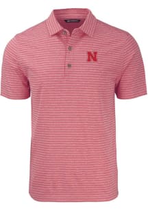 Cutter and Buck Nebraska Cornhuskers Red Forge Heather Stripe Big and Tall Polo