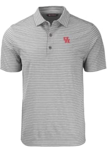Cutter and Buck Houston Cougars Grey Forge Heather Stripe Big and Tall Polo