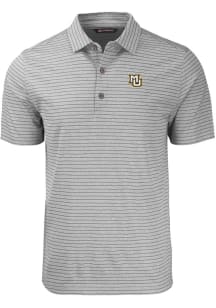 Cutter and Buck Marquette Golden Eagles Grey Forge Heather Stripe Big and Tall Polo