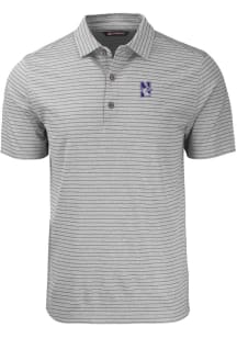 Cutter and Buck Northwestern Wildcats Grey Forge Heather Stripe Big and Tall Polo