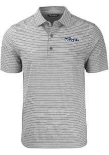 Cutter and Buck Pennsylvania Quakers Grey Forge Heather Stripe Big and Tall Polo
