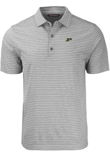 Cutter and Buck Purdue Boilermakers Grey Forge Heather Stripe Big and Tall Polo