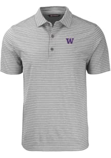 Cutter and Buck Washington Huskies Grey Forge Heather Stripe Big and Tall Polo