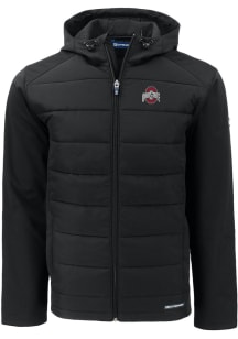 Cutter and Buck Ohio State Buckeyes Mens Black Solid Evoke Hood Big and Tall Lined Jacket
