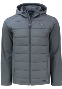 Cutter and Buck Hawaii Warriors Mens Grey Evoke Hood Big and Tall Lined Jacket