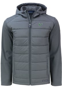 Cutter and Buck South Florida Bulls Mens Grey Evoke Hood Big and Tall Lined Jacket