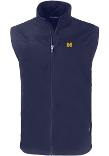 Cutter and Buck Michigan Wolverines Big and Tall Blue Charter Mens Vest