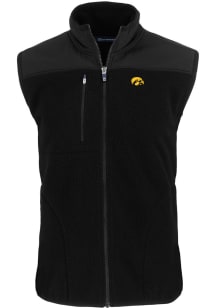 Cutter and Buck Iowa Hawkeyes Big and Tall Black Cascade Sherpa Mens Vest
