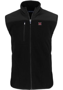 Cutter and Buck Miami RedHawks Big and Tall Black Cascade Sherpa Mens Vest