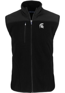 Cutter and Buck Michigan State Spartans Big and Tall Black Cascade Sherpa Mens Vest