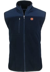 Cutter and Buck Auburn Tigers Big and Tall Navy Blue Cascade Sherpa Mens Vest