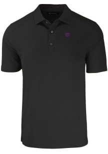 Cutter and Buck K-State Wildcats Mens Black Forge Recycled Short Sleeve Polo