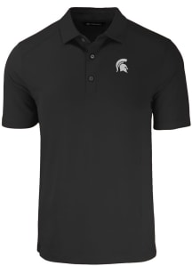 Cutter and Buck Michigan State Spartans Mens Black Forge Recycled Short Sleeve Polo